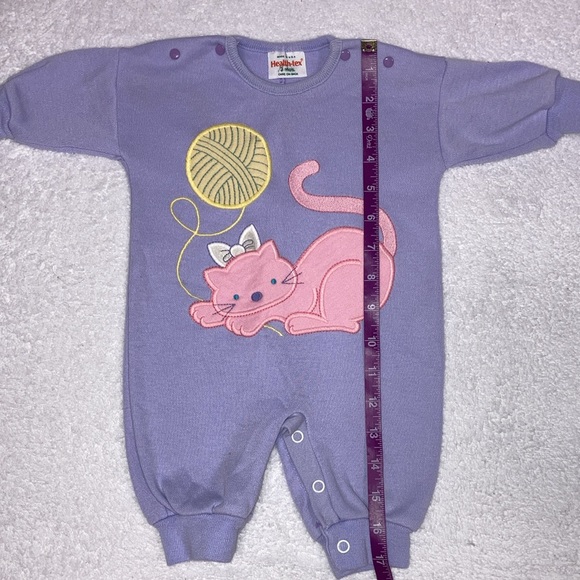 Vintage Healthtex 90’s kitty cat playing with yarn romper 3m - Picture 3 of 6